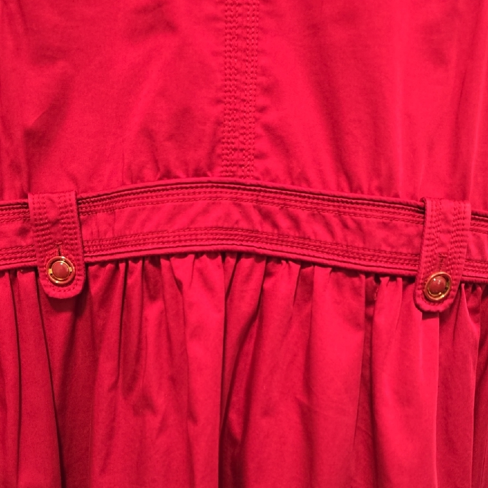 Juicy Couture Vibrant Red Double Breasted 3/4 Sleeve Trench‎ Coat Size Medium - Picture 10 of 16